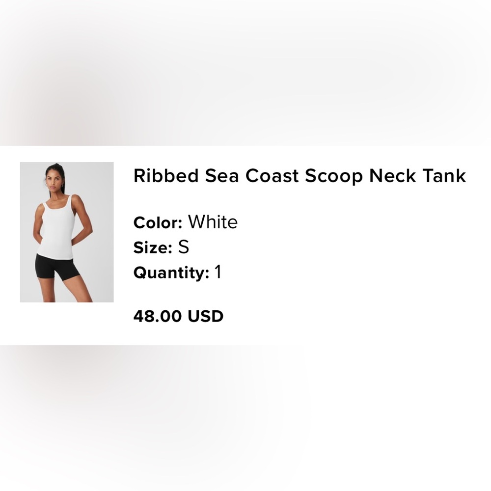 ALO Yoga White Ribbed Tank Top - Picture 6 of 6
